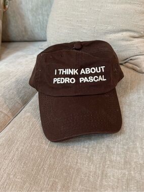 Brown 'I Think About Pedro Pascal' Embroidered Baseball Cap